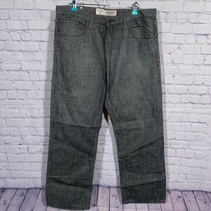 Artful Dodger Mens Faded Black Denim Jeans 38 Streetwear Grunge Casual Straight